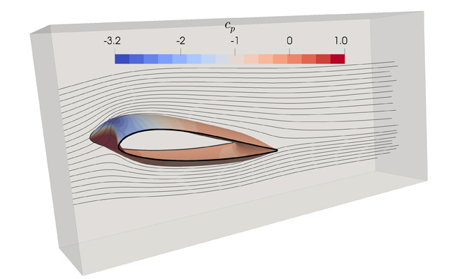 Fluid-structure interaction of inflatable wing sections